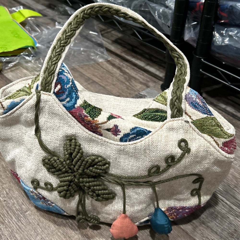 Vintage Boho Ethnic Style Canvas Handbag Embroidered